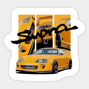 Toyota Supra MK4 Yellow JDM Car Sticker